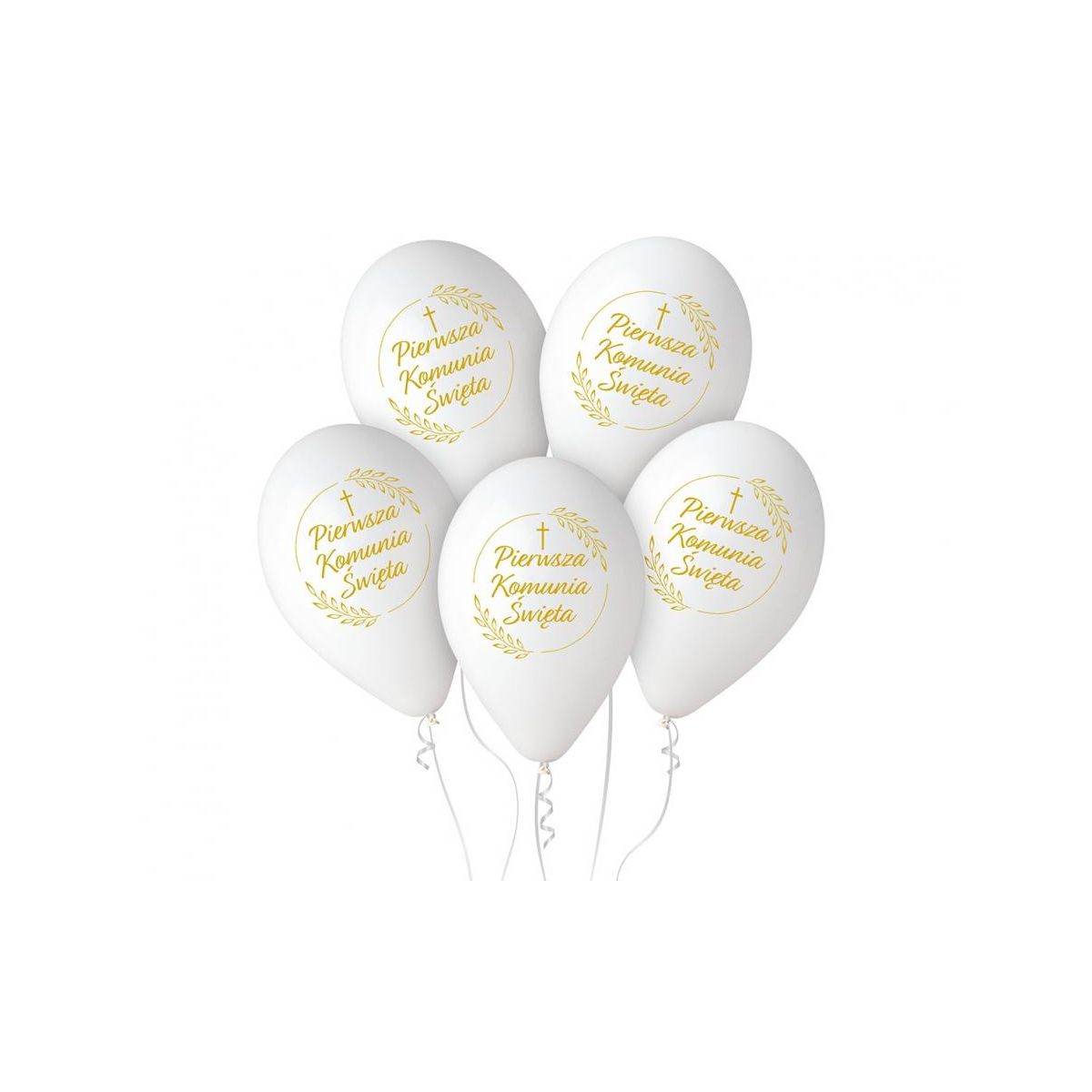 Balon gumowy Godan Pierwsza Komunia Św. (kłosy) biały 320mm 13cal (GS110/PKK/25)