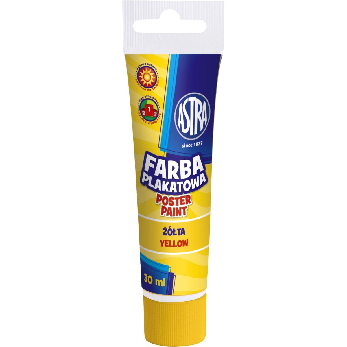 Farby plakatowe Astra kolor: żółty 30ml 1 kolor.