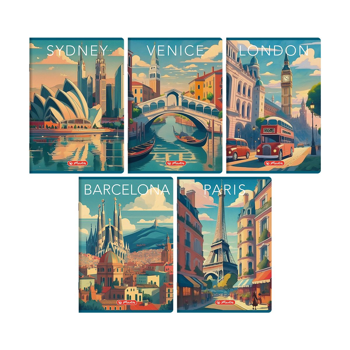 Zeszyt Retro City A5 60k. 70g linia Herlitz (400196846)