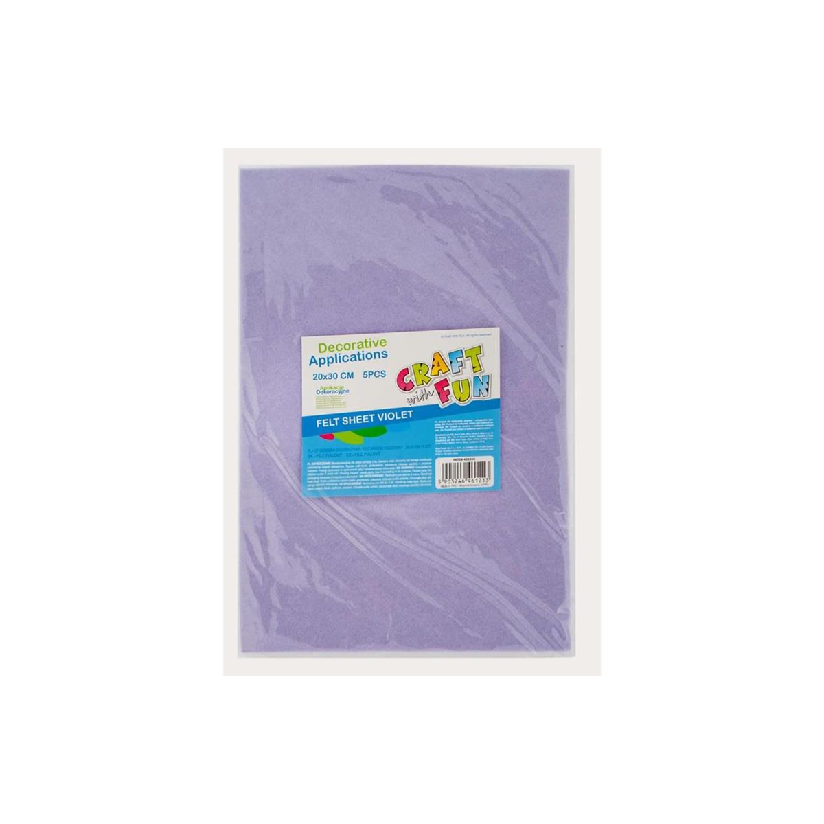 Ozdoba filcowa 20x30x5szt fiolet 20x30 Craft with Fun (439306)