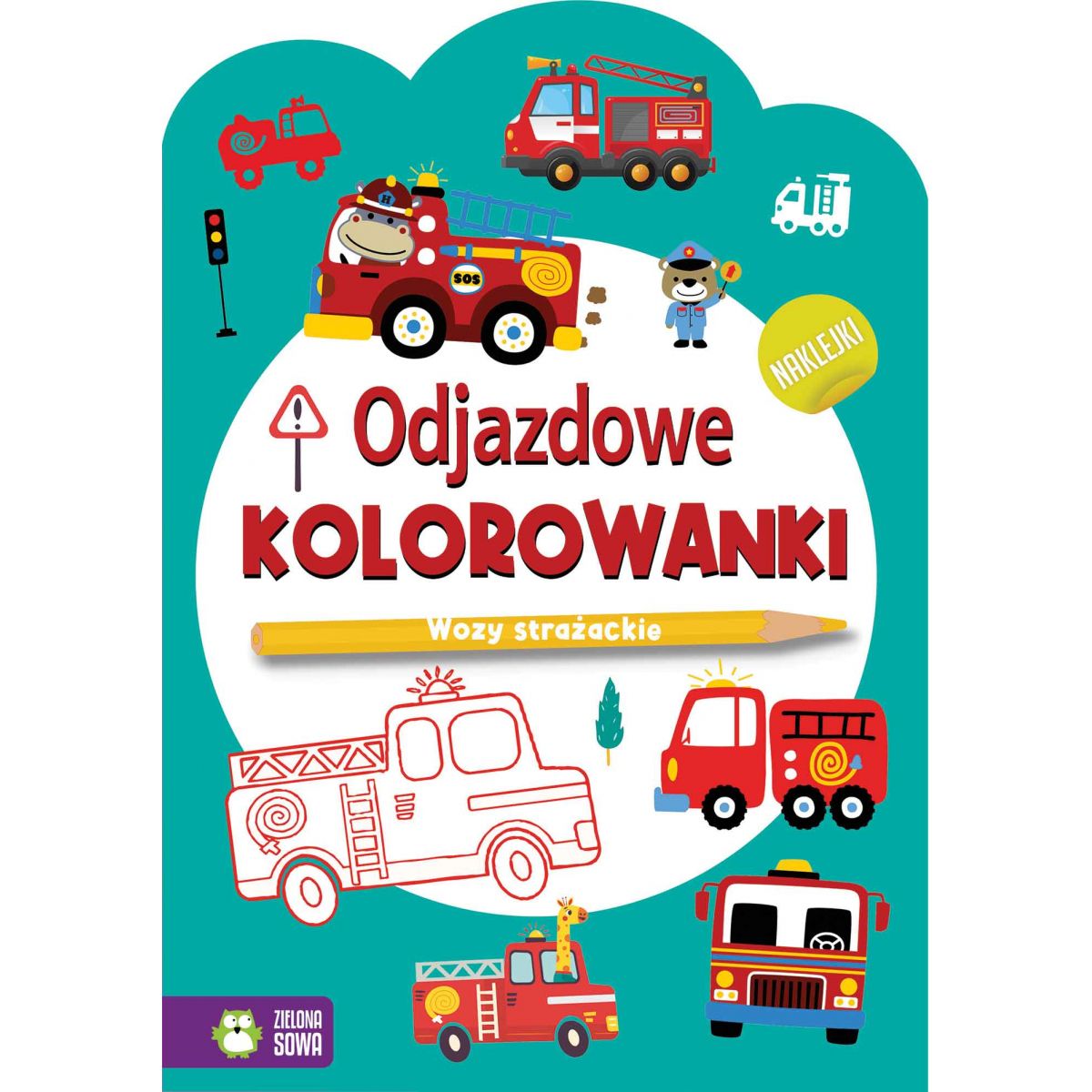 Książeczka edukacyjna Odjazdowe kolorowanki. Wozy strażackie Zielona Sowa