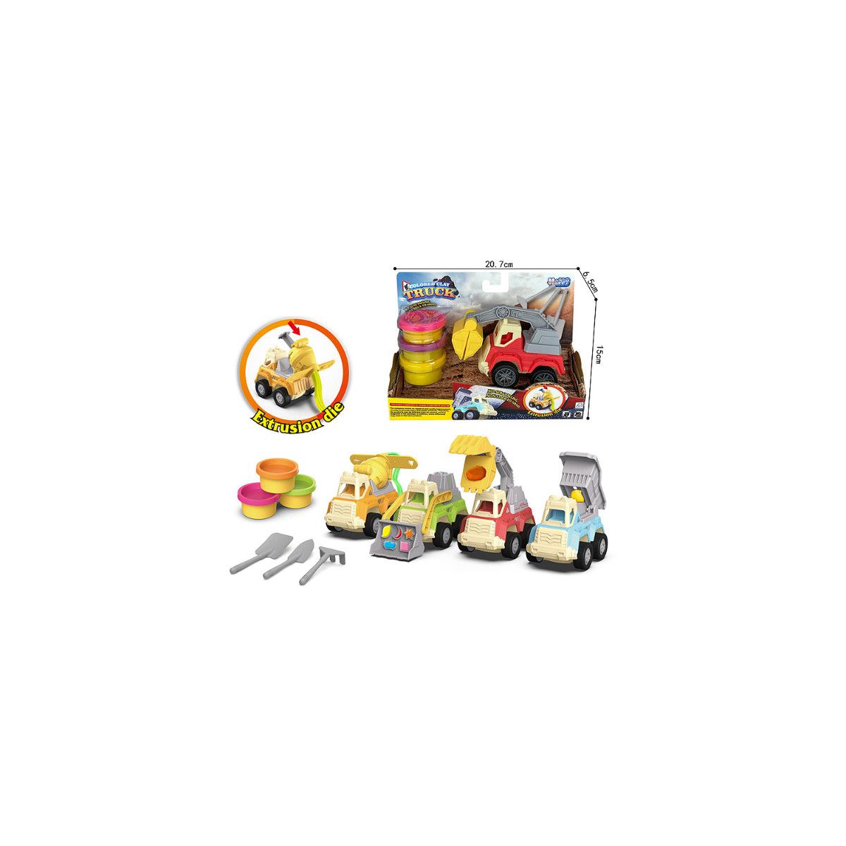 Masa plastyczna dla dzieci Bigtoys z autem 4 wzory mix (BPLA7155)