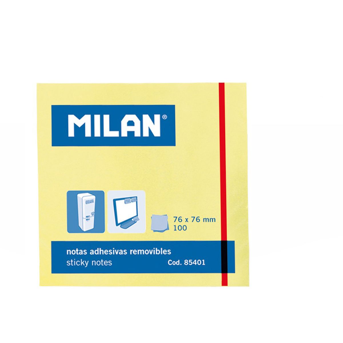 Notes samoprzylepny (karteczki) [mm:] 75x75 Milan (85401)