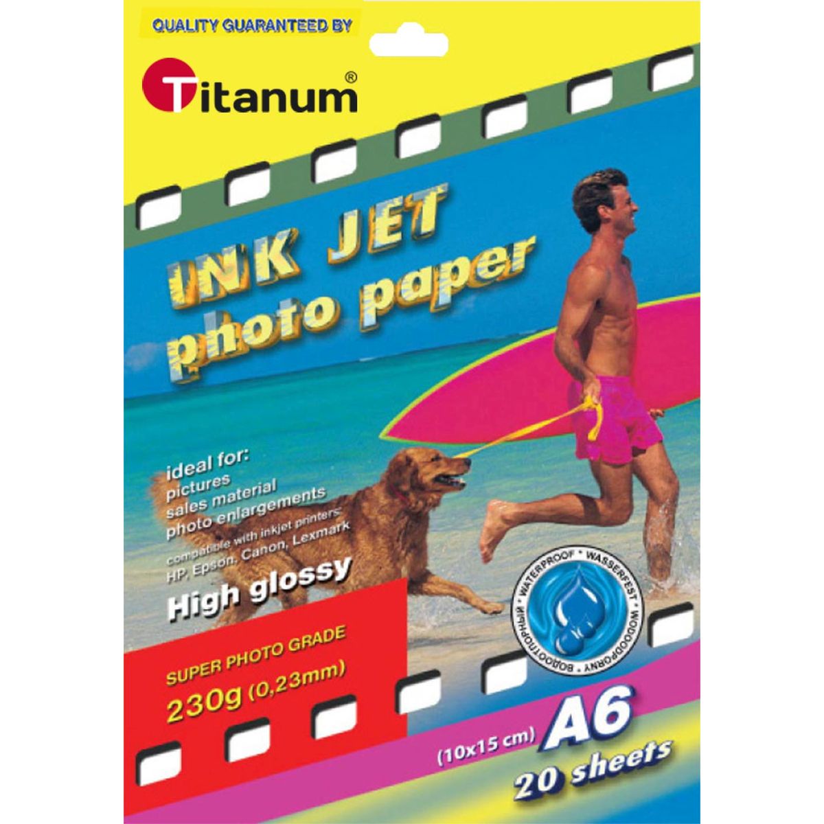 Papier fotograficzny Titanum 10x15 cm (A6) 20 kartek 230 g/m&sup2; błyszczący wodoodporny