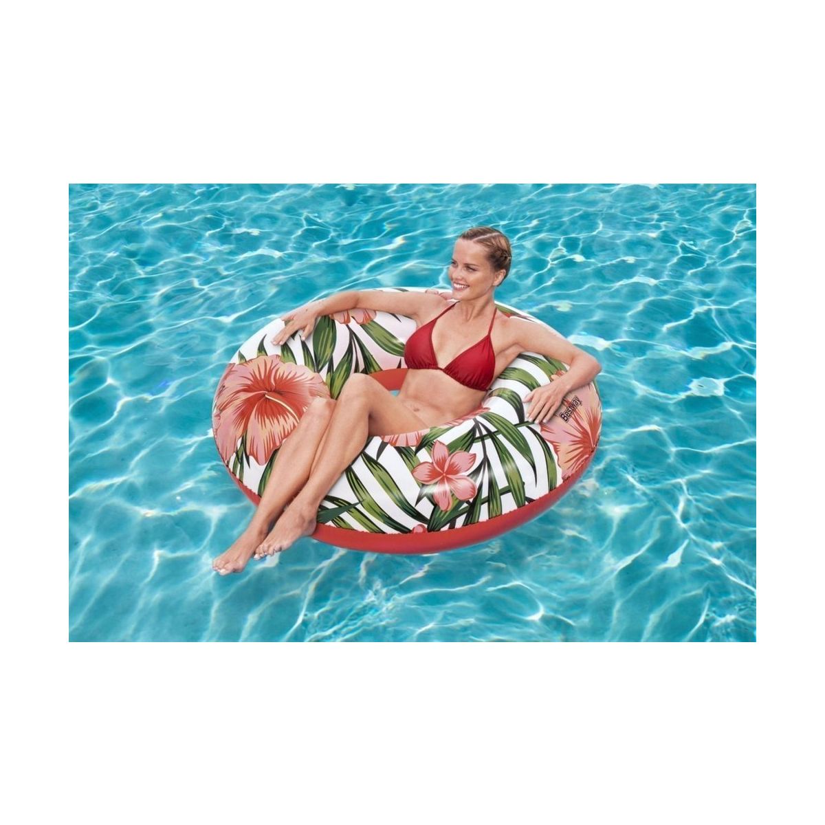 Koło do pływania Best Way Z Palmami Różowe 119 cm (9658)