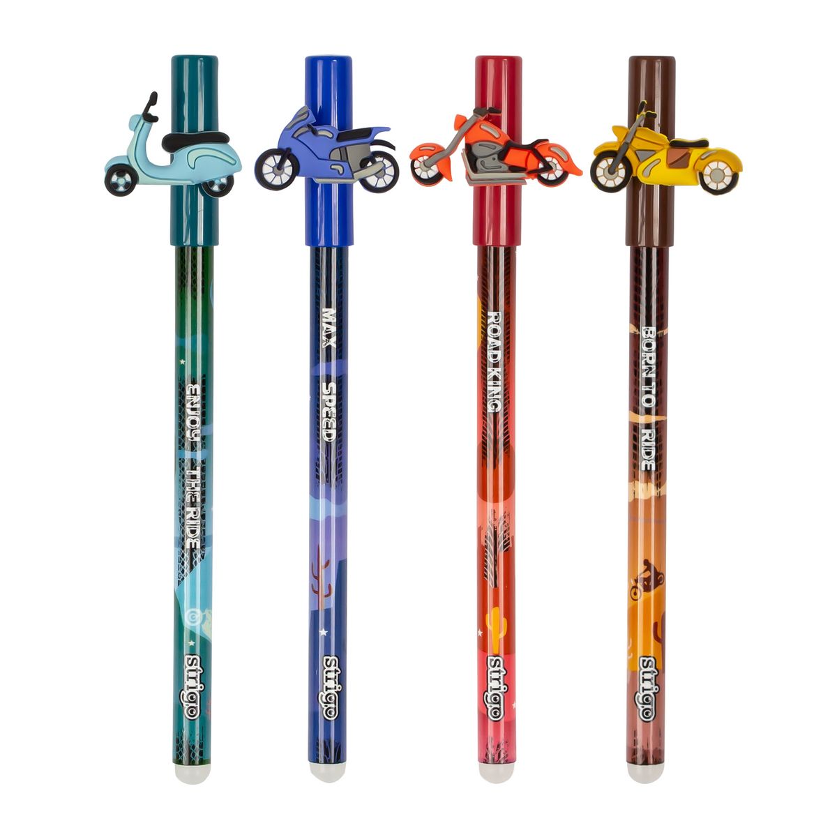 Długopis wymazywalny motocykle 5902315577596 niebieski 0,5mm Strigo (SSC196)