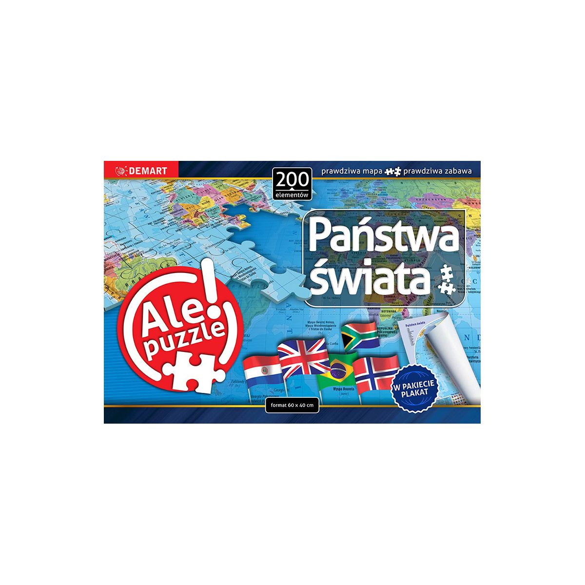 Puzzle Demart Państwa świata 200 el.