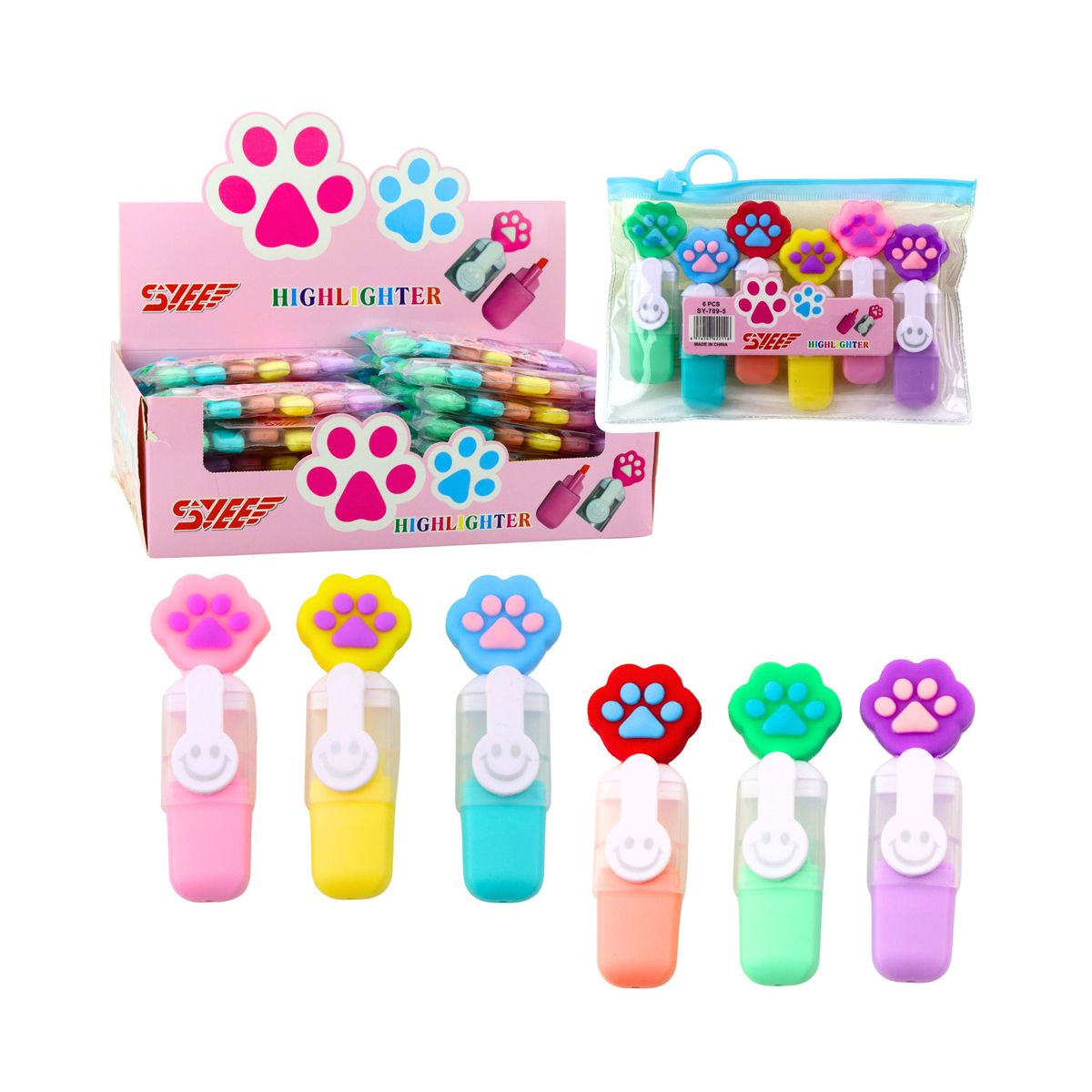 Zakreślacz Zestaw Mini Zakreślacze Z Łapką W Etui Kolorowe mix Lean (22407)