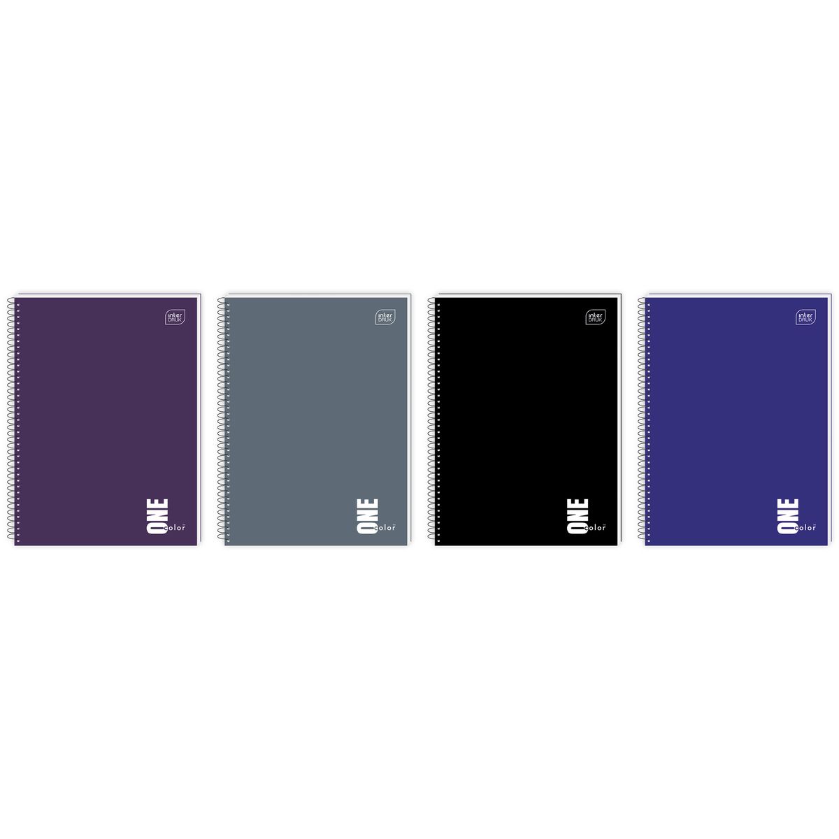 Kołozeszyt (kołobrulion) Interdruk ONE COLOR 80# A6 80k. 70g krata