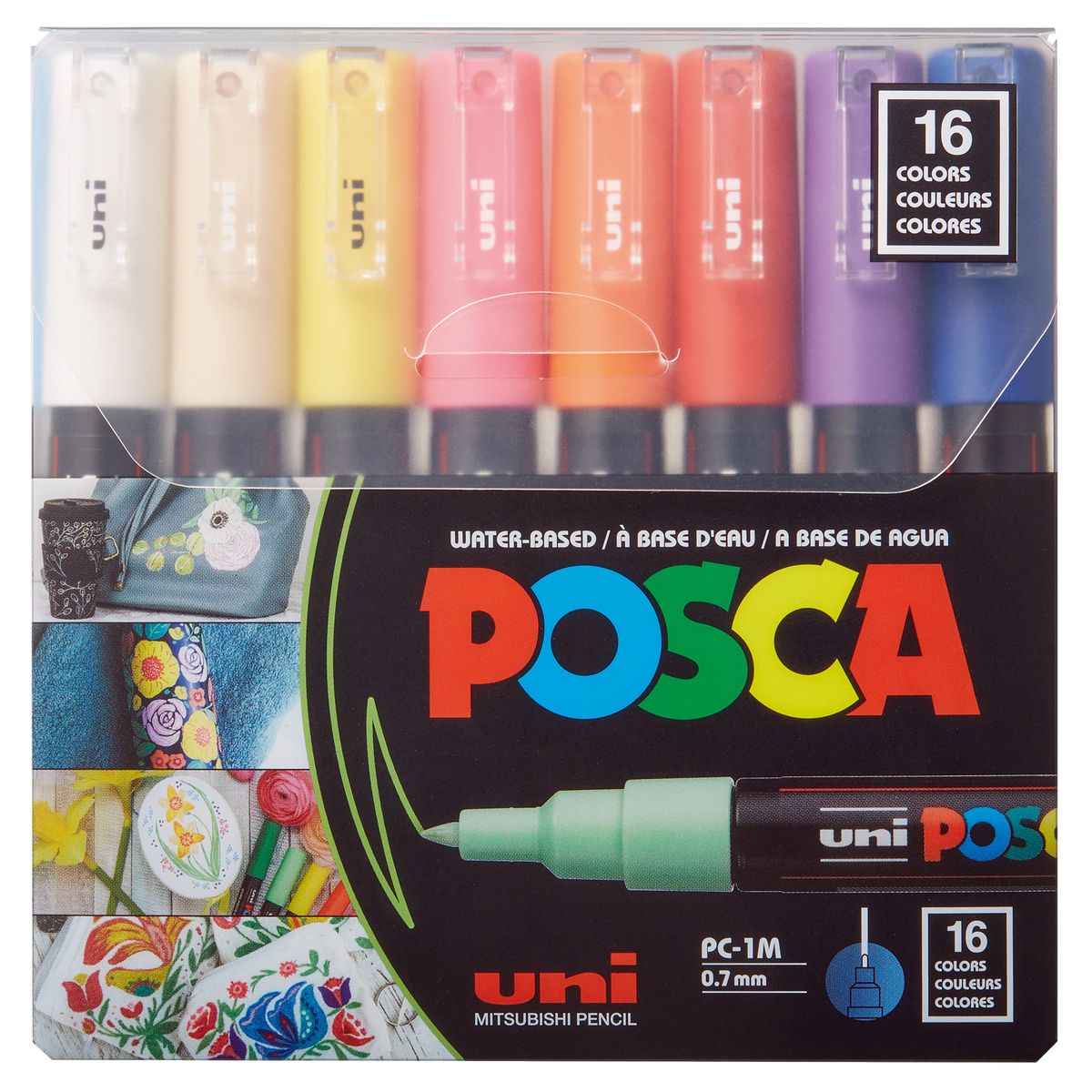 Marker specjalistyczny PC-1M 16 sztuk 5906340928415 mix 3-19mm okrągła końcówka Posca (194521)