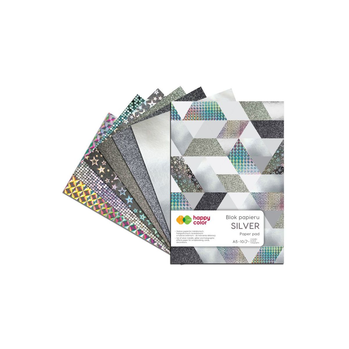 Zeszyt papierów kolorowych Happy Color A5 230g 10k (HA 3820 1520-MS)