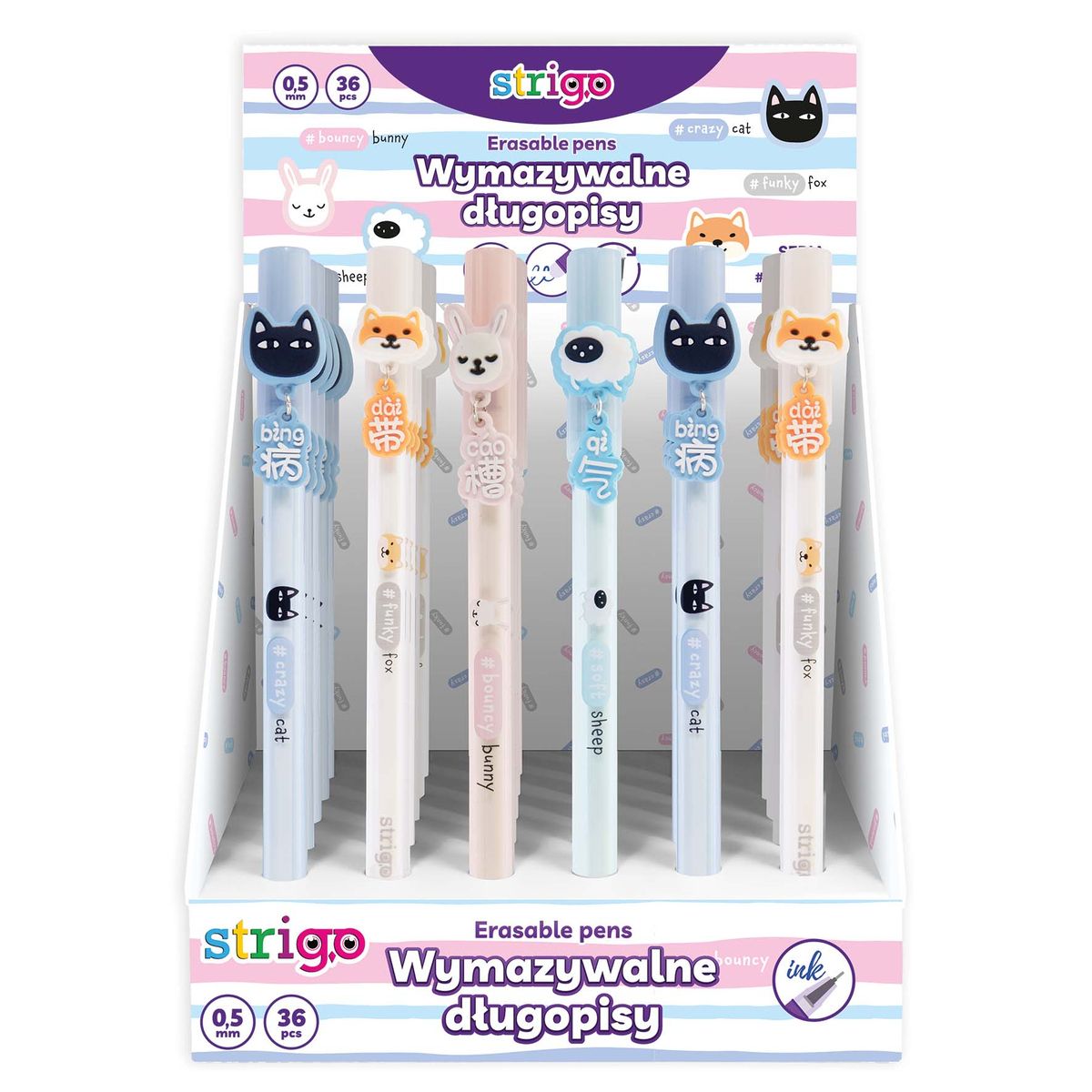 Długopis wymazywalny niebieski 0,5mm Strigo (SSC160)