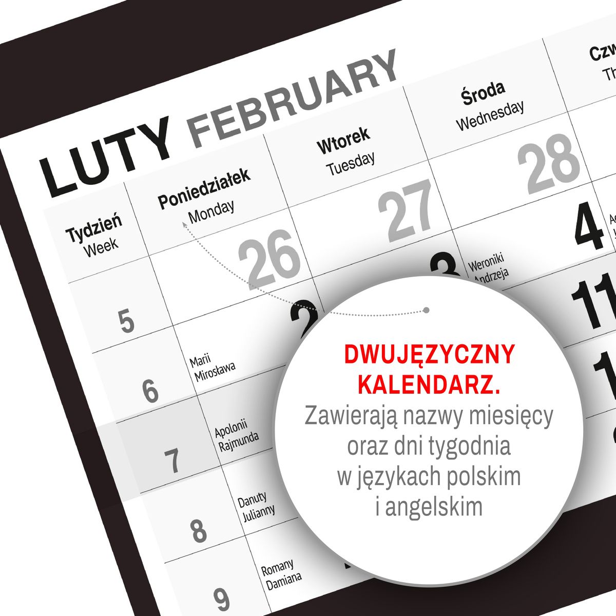 Kalendarz ścienny KAWA 310mm x 790mm Press