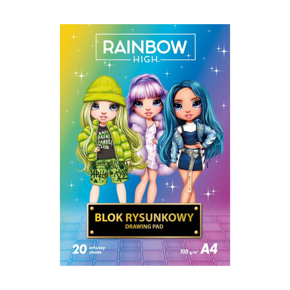 Blok rysunkowy Astrapap RAINBOW HIGH A4 biały 20k (106022001)