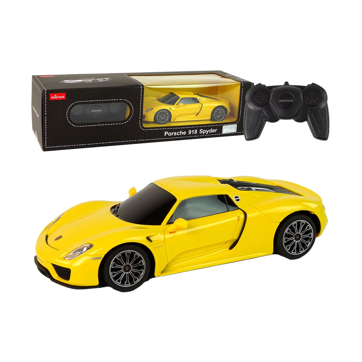 Samochód Lean R/C Porsche 918 1:24 Rastar Żółte (15265)