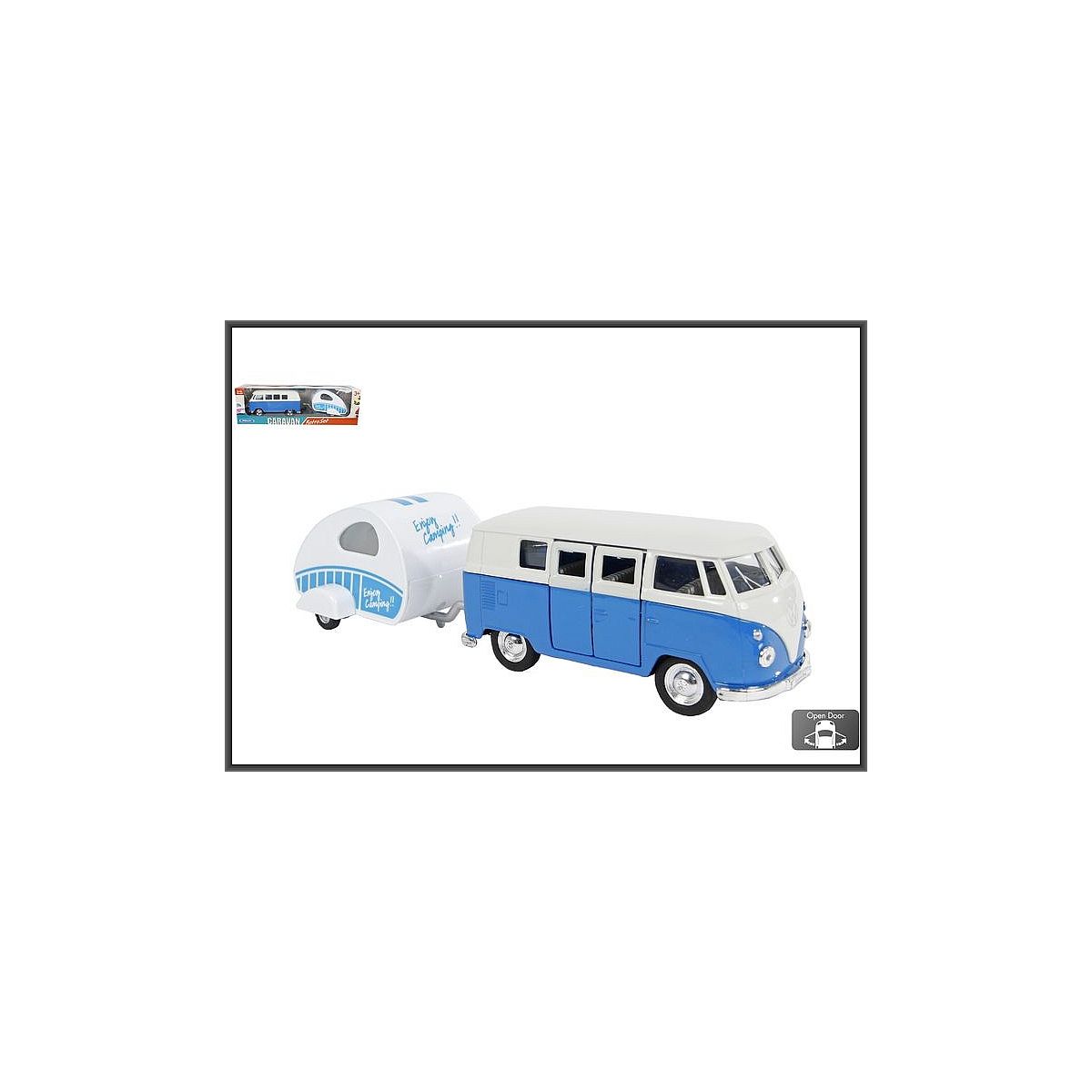 Samochód Hipo VW bus T1 1963 z przyczepką 21cm (540371)