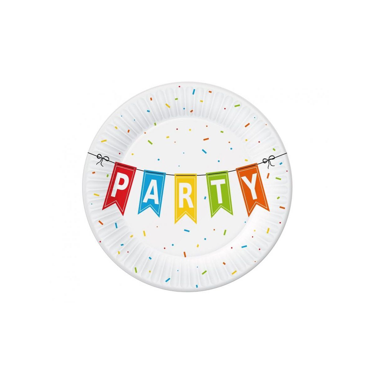 Talerz jednorazowy Godan Kolorowe Party papier śr. 180mm 6 szt (PM-TPA1)