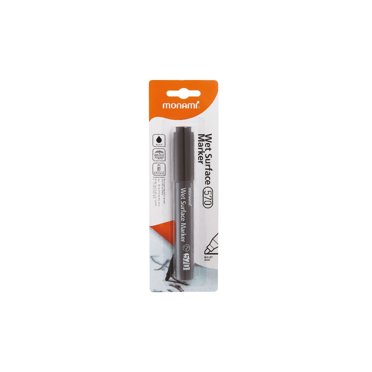 Marker specjalistyczny Do Mokrych Powierzchni 2080140502 B 570/1B czarny 1,2mm Monami (160-2531)