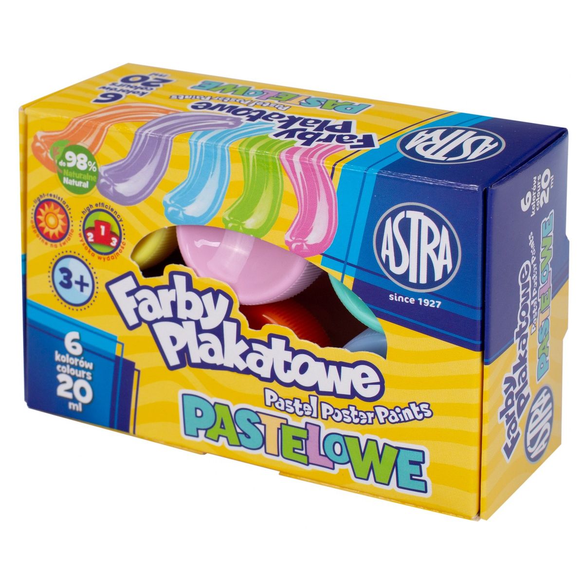 Farby plakatowe Astra pastelowe kolor: mix 20ml 6 kolor. (301121001)