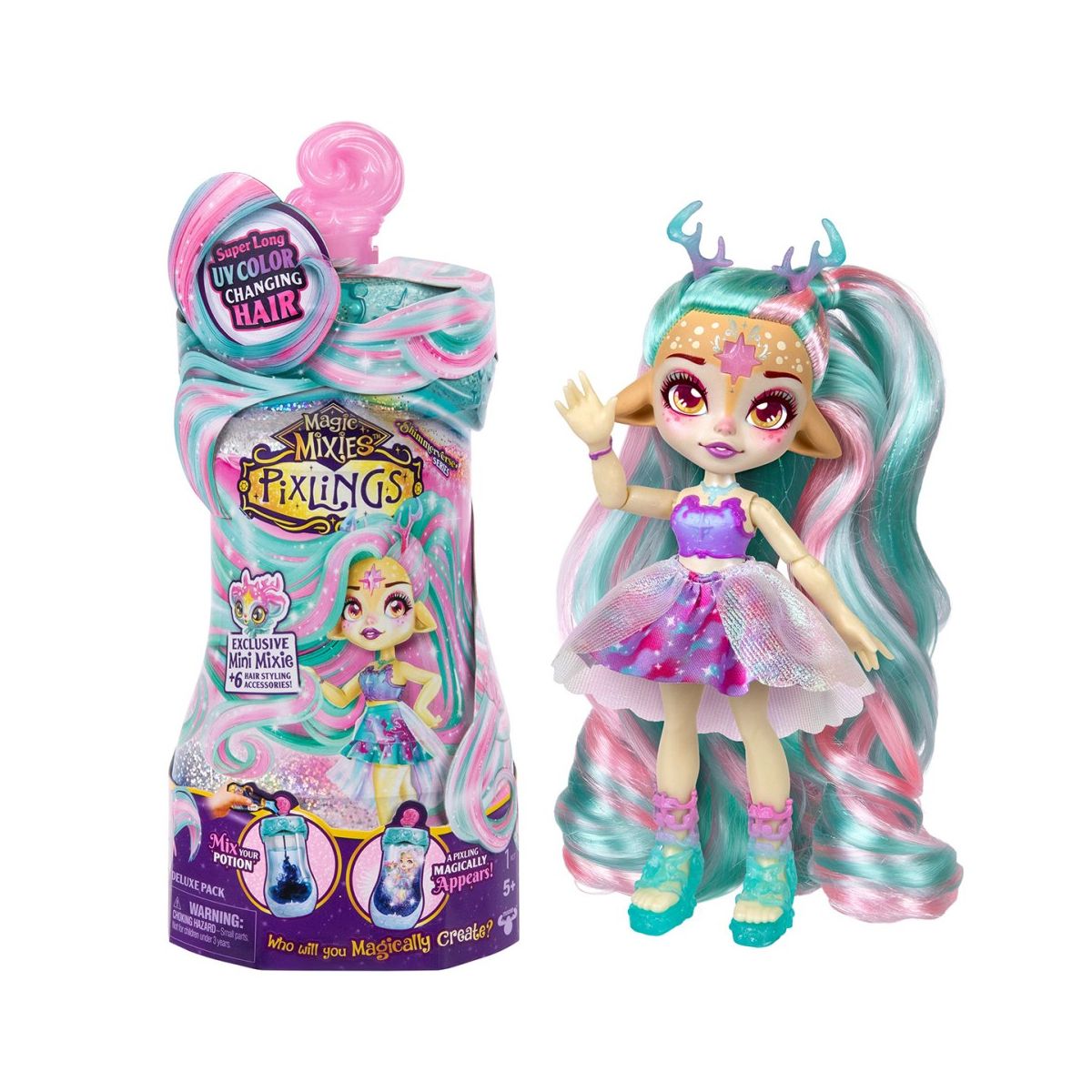 Lalka Tm Toys MAGIC MIXIES PIXLINGS Galaxy Hair Deerlee (PIX14998)