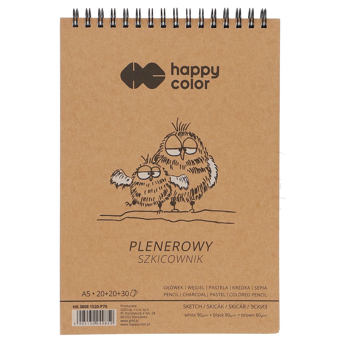 Blok artystyczny Happy Color Happy Color szkicownik A5 80g 70k (HA 3808 1520-P70)