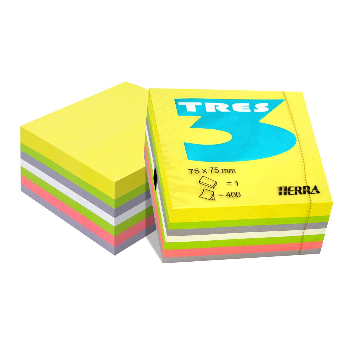 Kostka papierowa Tres kolor [mm:] 75x75