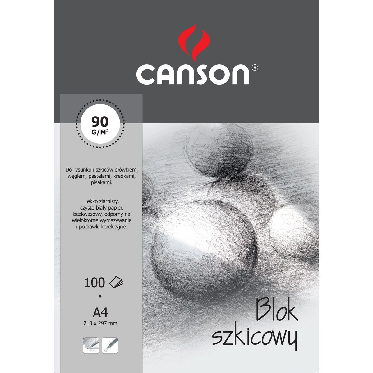 Blok artystyczny Canson A4 90g 100k (100554885)