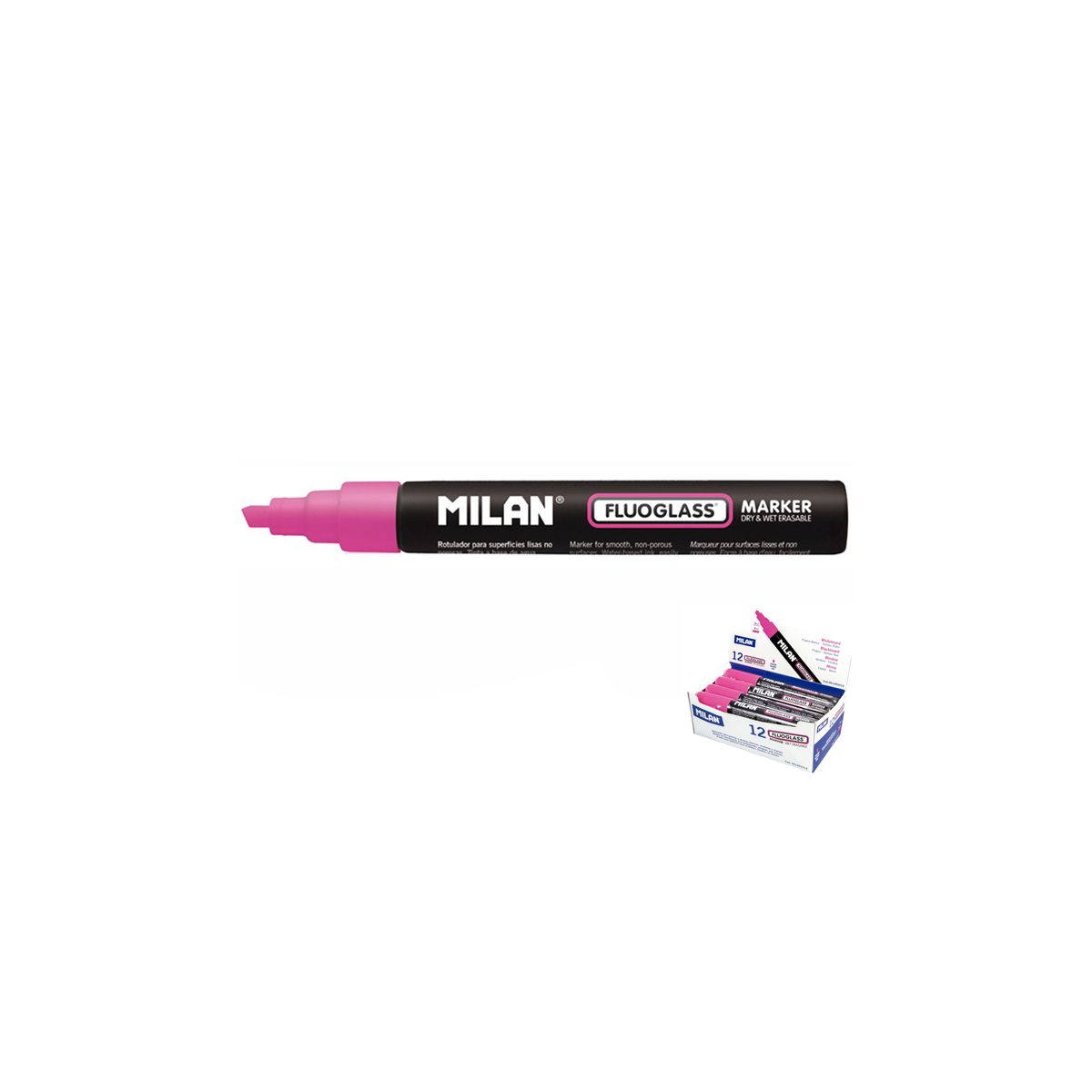 Marker specjalistyczny do szyb fluo różowy 2,0-4,0mm ścięta końcówka Milan (591293412)