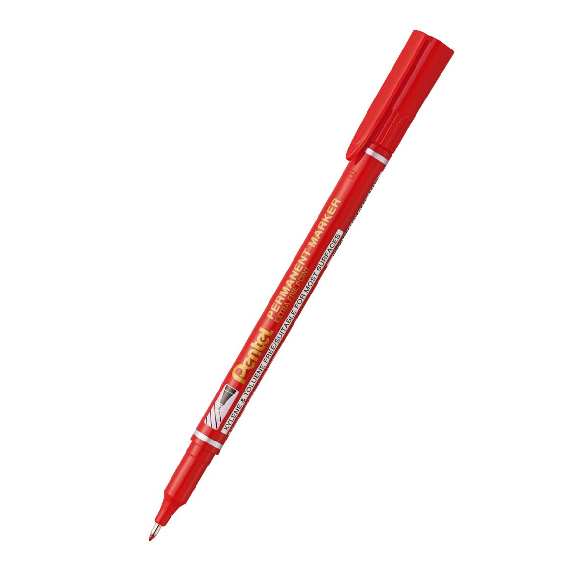 Marker permanentny Pentel czerwone 0,6-1,0mm okrągła końcówka (NF450)