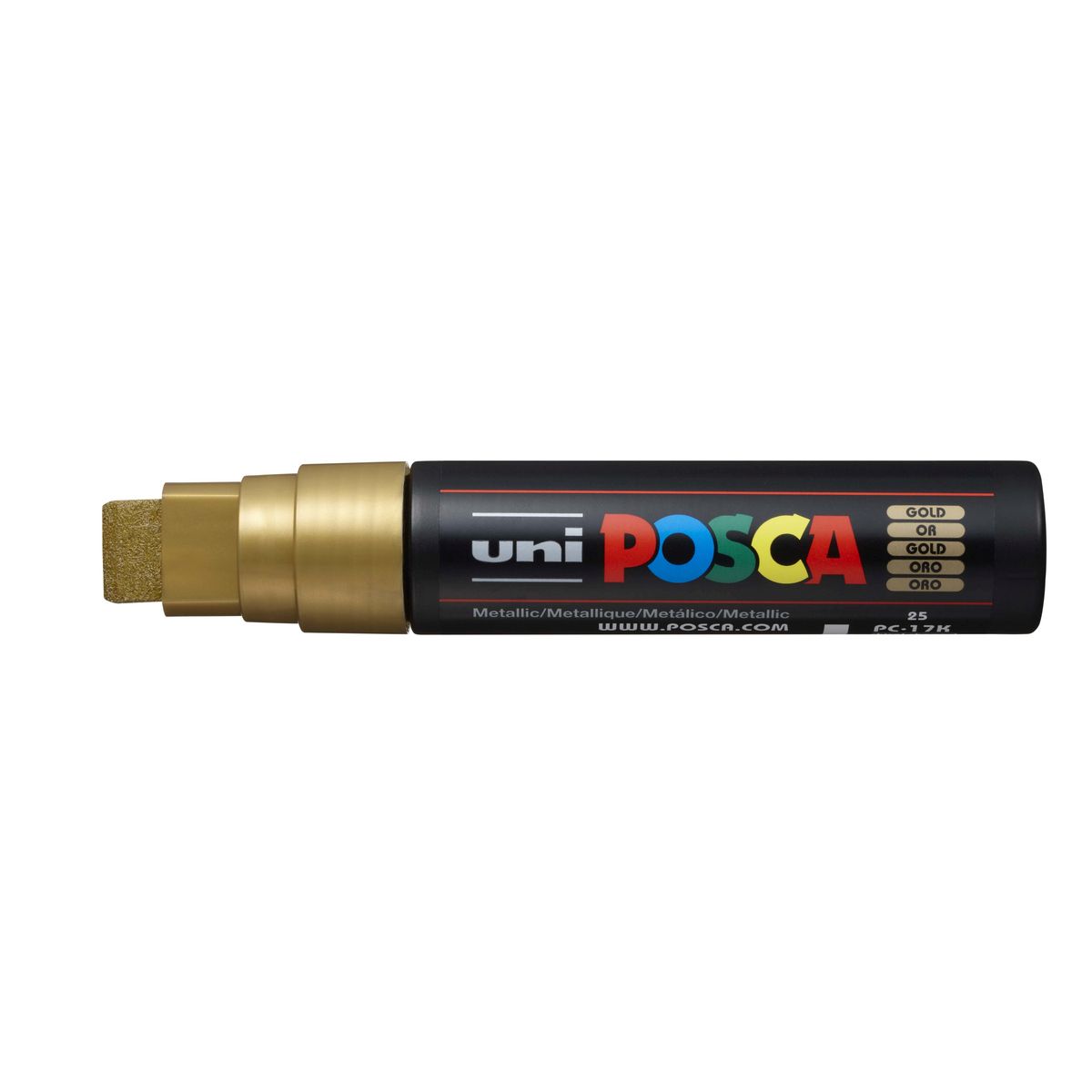 Marker suchościeralny POSCA srebrny mix 15mm ścięta końcówka Uni (PC-17k)