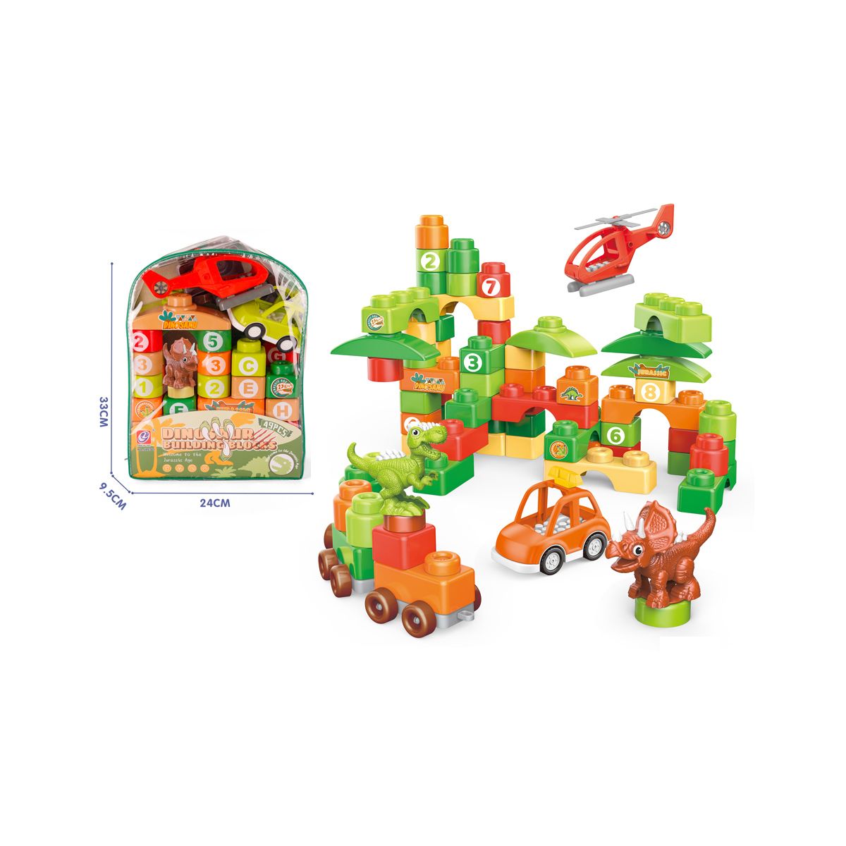 Klocki konstrukcyjne dino 49 el. Lean (23504)
