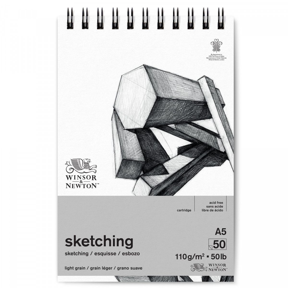 Blok artystyczny Winsor Szkicownik ze spiralą Sketching A5 110g 50k [mm:] 210x150 (6672001)