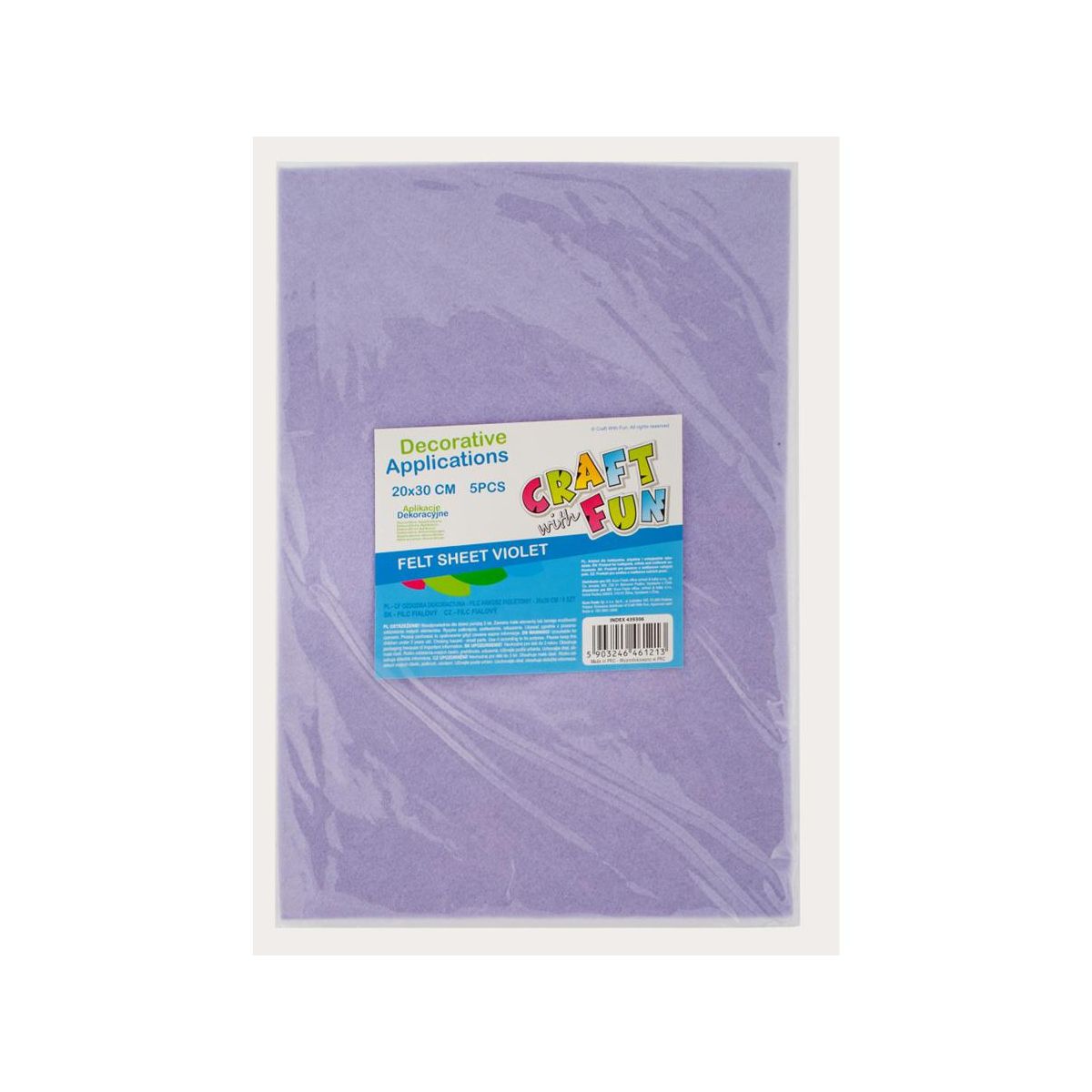 Ozdoba filcowa 20x30x5szt fiolet 20x30 Craft with Fun (439306)
