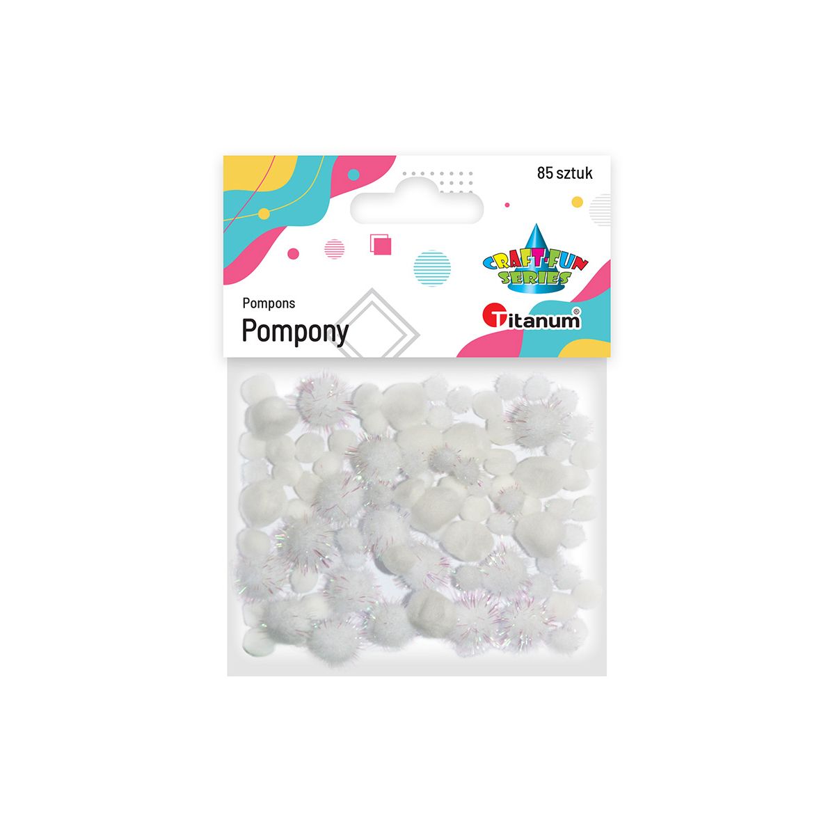 Pompony Titanum Craft-Fun Series biały 85 szt (282994)