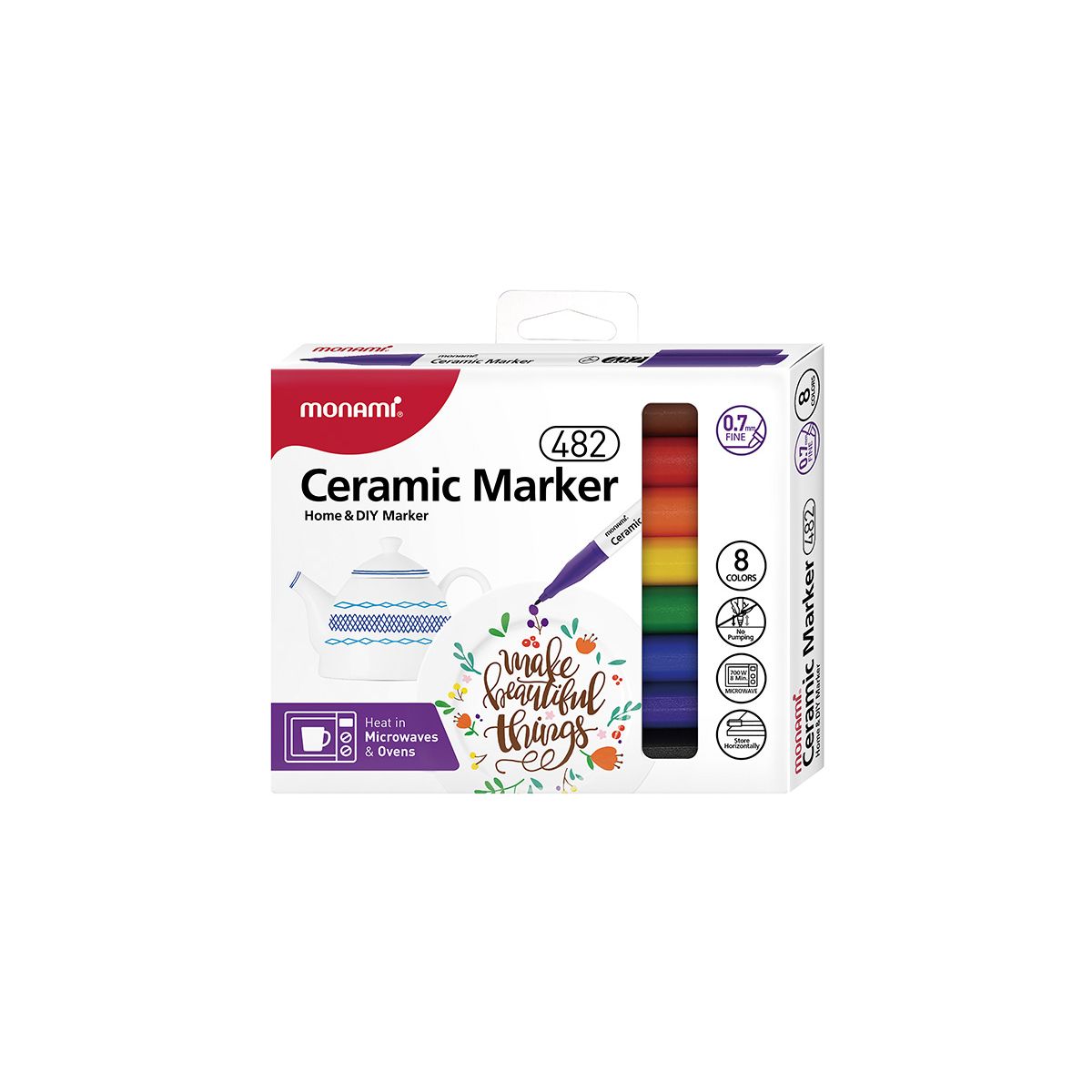 Marker specjalistyczny Ceramic marker F 482 mix okrągła końcówka Monami (2051069508)