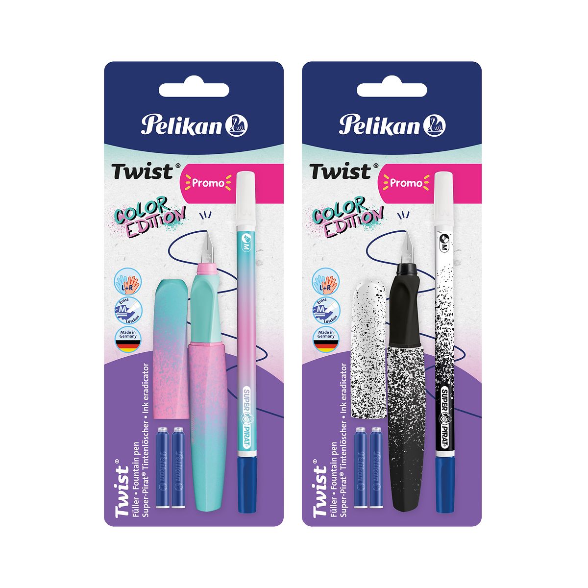 Pióro wieczne Twist COLOR EDITION + NABOJE + zmazywacz Pelikan (300010110)