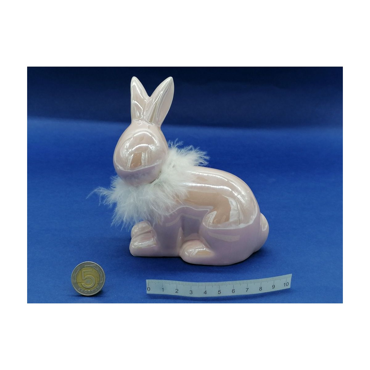 Figurka One Dollar zając ceramiczny z futerkiem 16cm (240155)