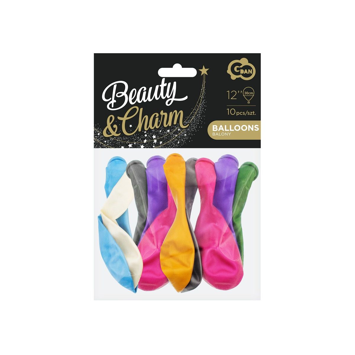 Balon gumowy Godan Beauty&Charm metaliki mix 10szt. mix 12cal (CB-1MMX)