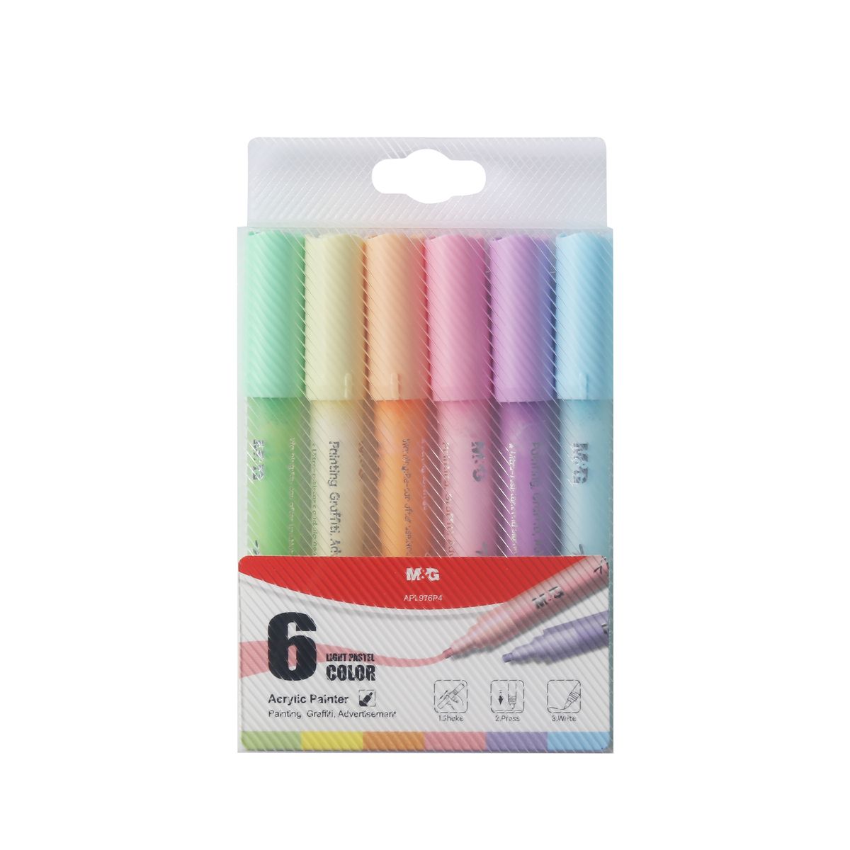 Marker specjalistyczny Happy Color Pastelowe markery akrylowe (MG APL976P4 WP6)