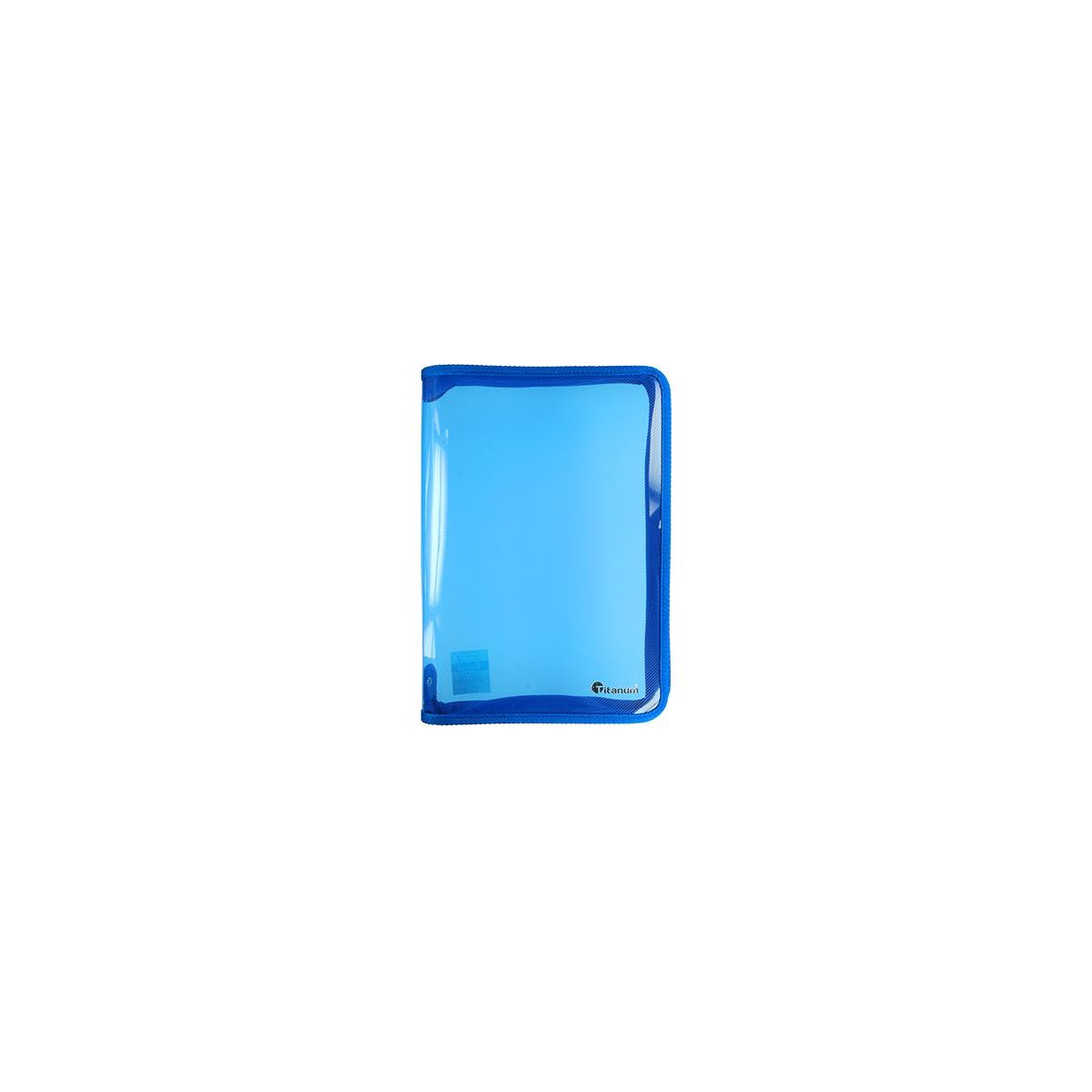 Teczka PP Titanum A4 na suwak transparentna niebieska (TZBLA4)