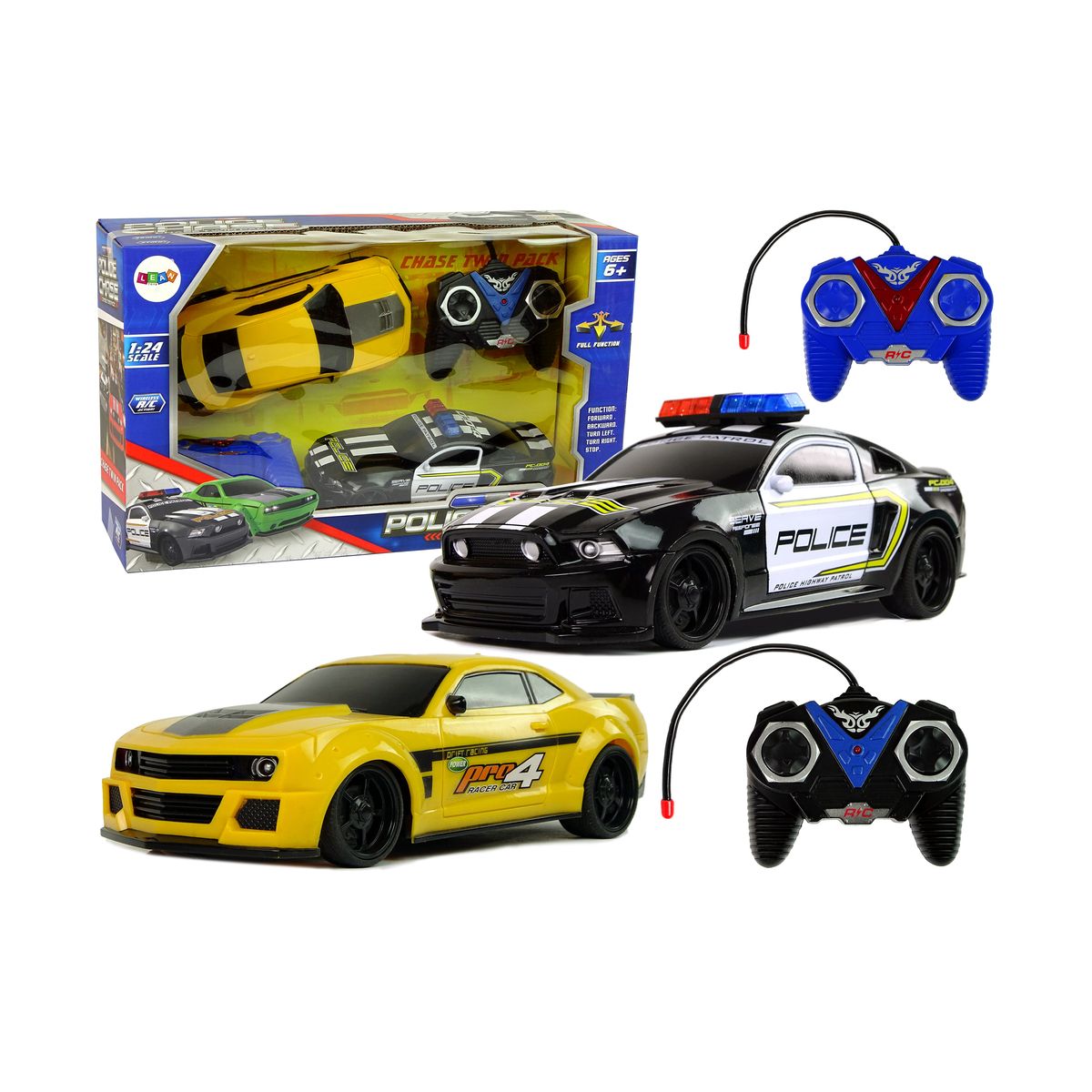 Samochód Lean R/C Pościg Policyjny Patrol Żółte Auto Sportowe Piloty (10254)