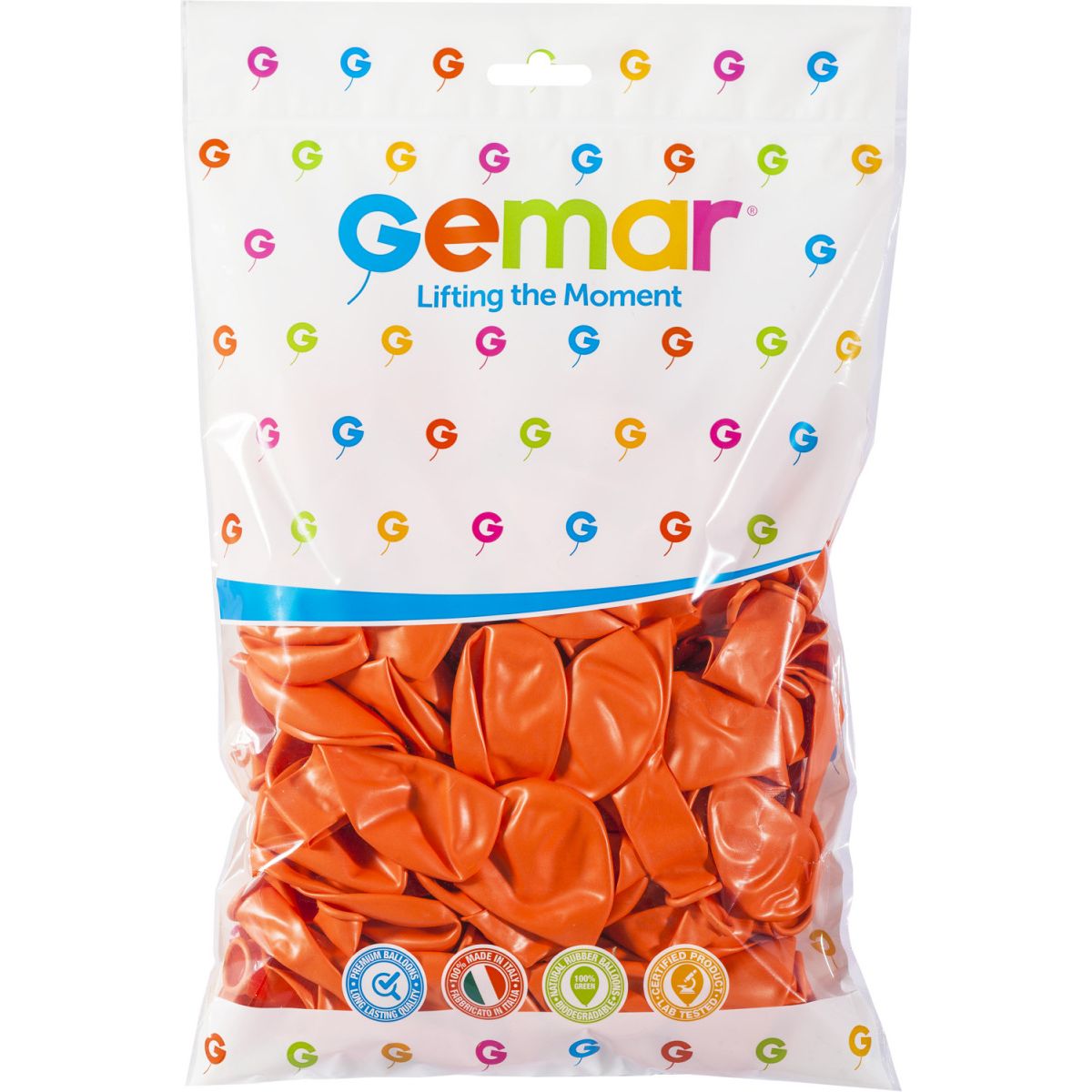 Balon gumowy metalizowany 100 szt pomarańczowy 12cal (GM110/PO/31)
