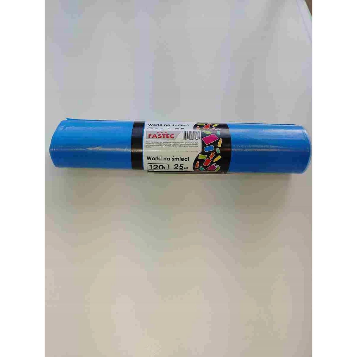 Worki na śmieci niebieska kolor: niebieski 120L 25 szt Fastec