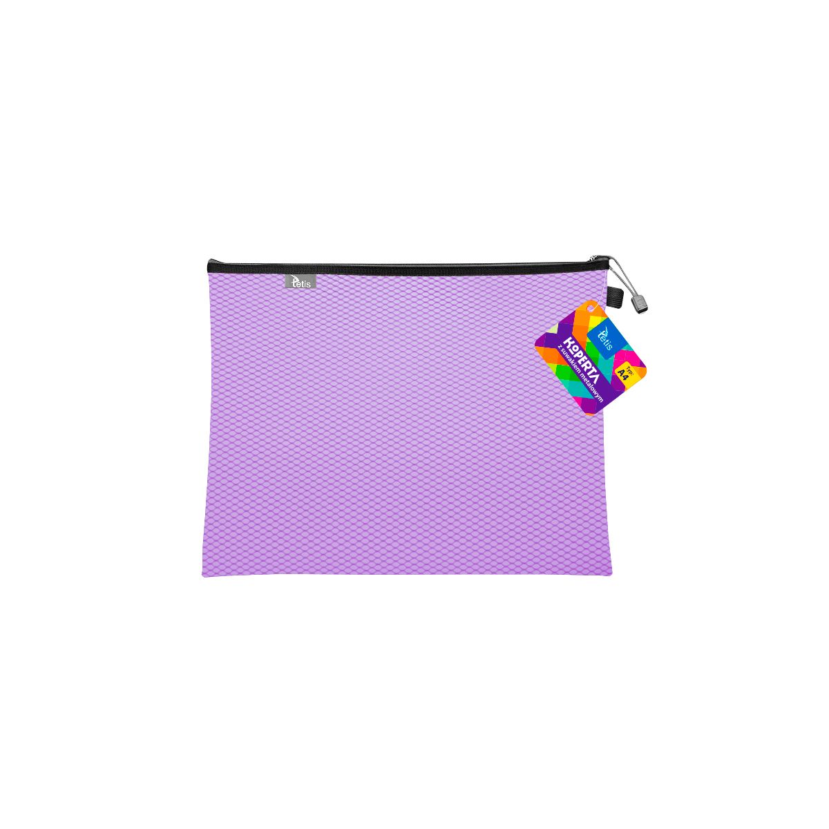 Teczka plastikowa na suwak fioletowa A4  z suwakiem 5903242105111 A4 fioletowy Tetis (BT605-F)