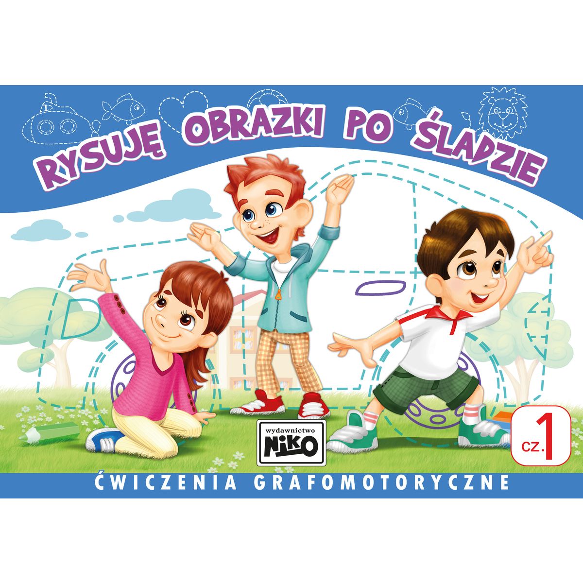 Książeczka edukacyjna Rysuję obrazki po śladzie. Ćwiczenia grafomotoryczne cz. 1 Niko