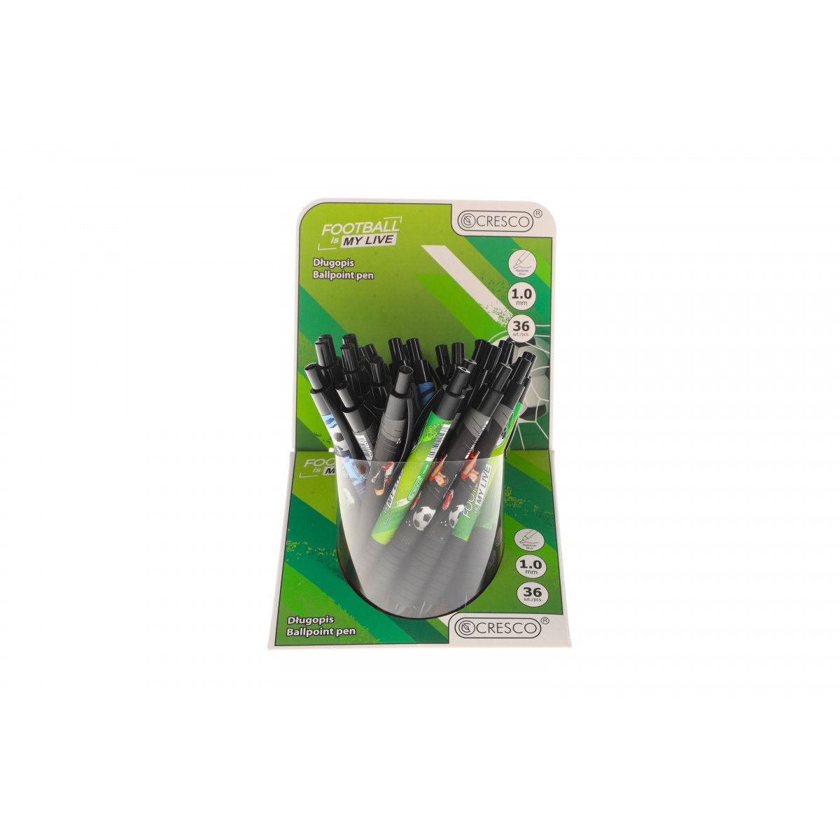 Długopis FOOTBALL LIVE 5 907 464 221 437 niebieski 1,0mm Cresco (600020-M)