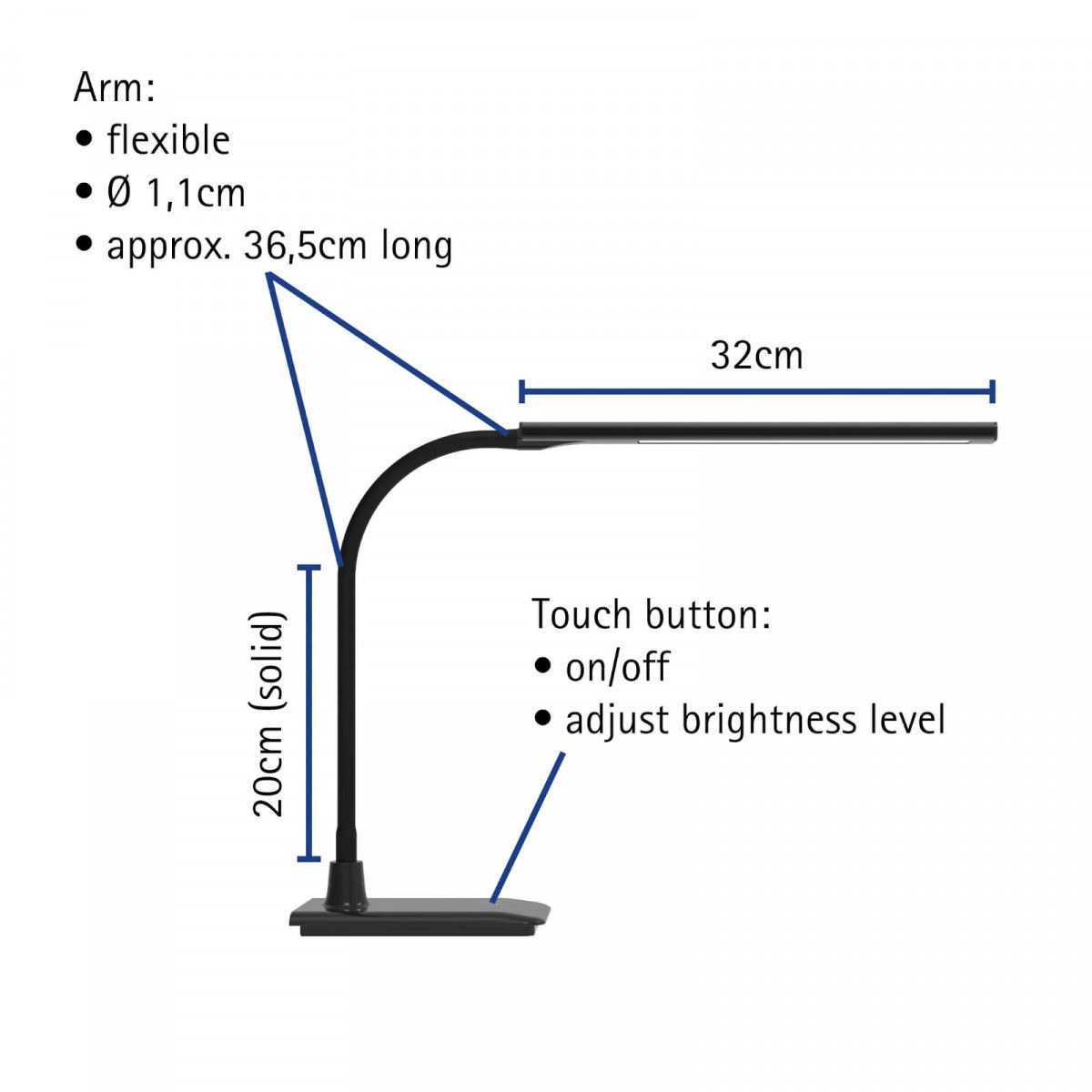 Lampka biurowa LED MAULpirro CZARNA Maul (82027/90 ML)