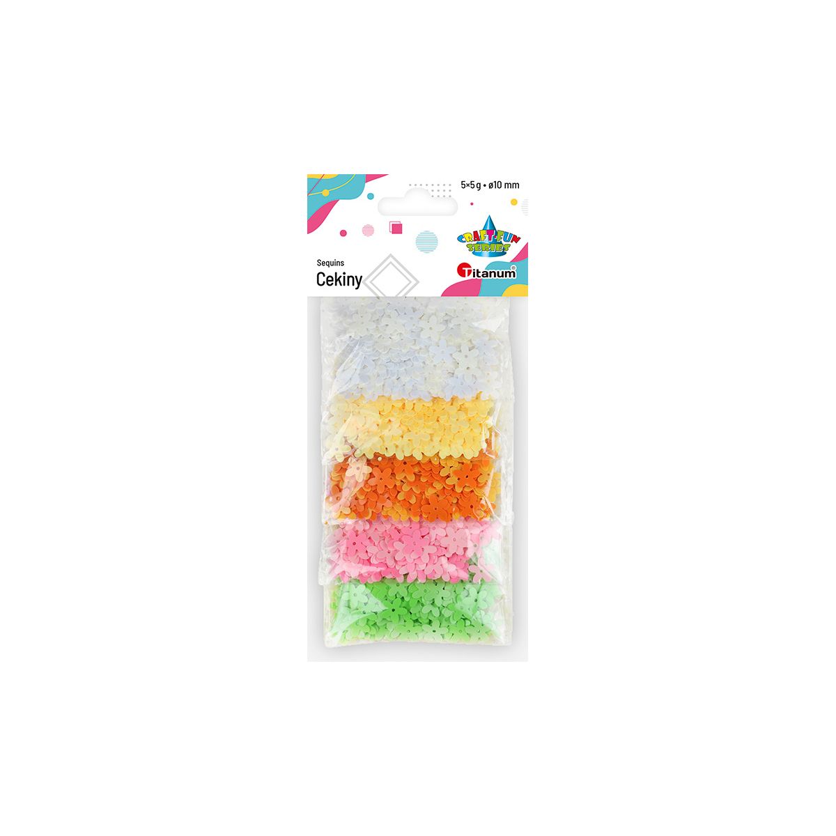 Cekiny Titanum Craft-Fun Series kwiaty mix 5g (CPK5x5)