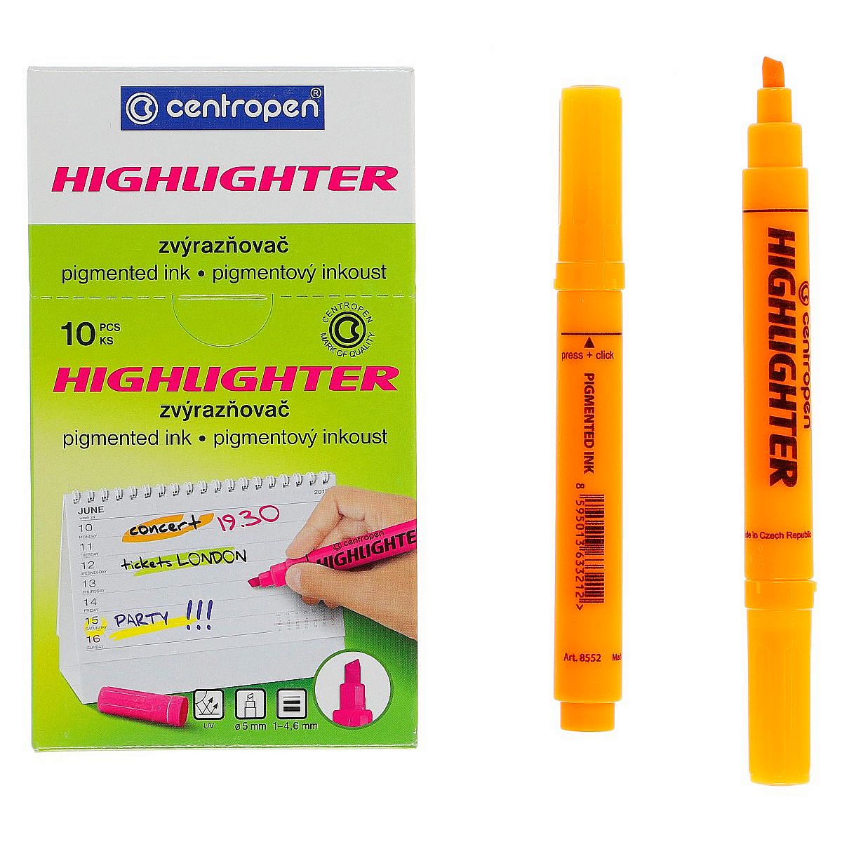 Zakreślacz Centropen pomarańczowe 1,0-4,6mm (8552)