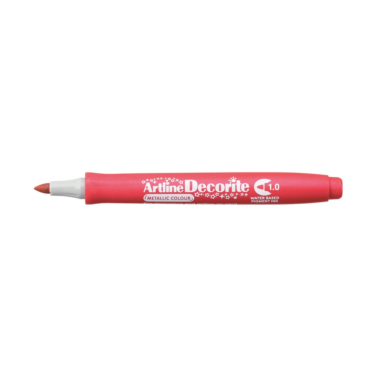Marker permanentny Artline metaliczny decorite czerwony 1,0mm pędzelek końcówka (AR-033 2 8)